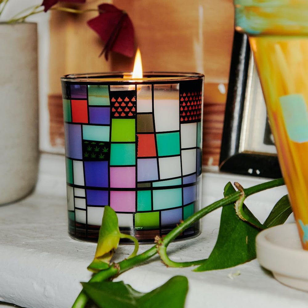 フランス    ブルー キャンドルグラス candle90_desc-sp.jpg